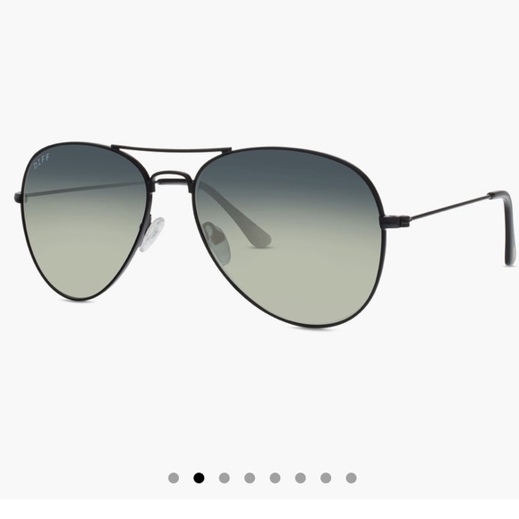 DIFF CRUZ AVIATORS SUNGLASSES - BLACK/SMOKE UNISEX (NEW WITH TAGS) - Picture 2 of 6